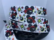 5yards Disney Pirate Mickey Print 7/8" wide Grosgrain Ribbon