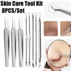 8PCS Blackhead Removing Tool Kit Stainless Steel Acne Pimple Extractor With Bag