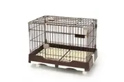 YES4PETS Large Brown Pet Dog Cage Cat Rabbit Crate Kennel With Potty Pad And Wheel