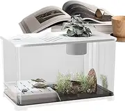 Fish Aquarium | Large Fish Tank Kit Desktop Aquarium - Container Panoramic HD with Turtle Resting Area for Aquatic Planting Guppy Shrimp Jellyfish, Desk Decor