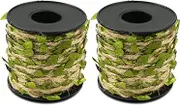 Namzi 2 Rolls 66 Ft Leaf Ribbon, Burlap Twine Ribbon, Green Leaves Artificial Vines Decor, Used for Jungle Party Wedding Garden Home Decor