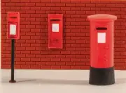 Peco / Modelscene 5044 Royal Mail Post Boxes X 6 Assorted OO / HO MODEL TRAINS