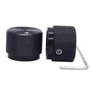 / 2pcs Black Aluminum Rotary Electronic Control Potentiometer Knob For 6 mm