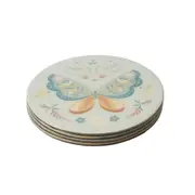 4pc Pilbeam Living Home Decor Decorative 10cm Monarch Butterfly Drink Coasters