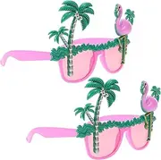 [ULTECHNOVO] Flamingo Sunglasses for Party: Summer Glittered Decorations - Funny Eyewear Photo Props Accessories