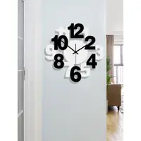 在飛比找ETMall東森購物網優惠-鐘表掛鐘客廳時鐘北歐簡約家用鐘飾時尚數字掛表現代石英鐘掛墻鐘