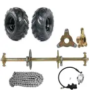 810mm Go Kart Rear Axle Kit 428 Sprocket Brake Wheel Hub 6" Wheels for ATV Quad