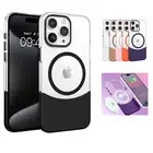 For iPhone 16 15 14 13 12 Pro Max Heavy Duty Shockproof Clear Case with Magnetic