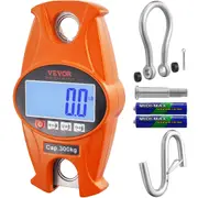 Digital Crane Scale, 660 lbs/300 kg, Industrial Heavy Duty Hanging Scale with Cast Aluminum Case & LCD Screen, Handheld Mini Crane with Hooks for Farm, Hunting, Fishing, Outdoor, Garage