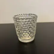 Vintage 2-1/2” clear hobnail glass votive candle cup, toothpick holder