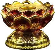 Tibetan Prayer Wheel 10" Tibetan Tantric Buddhism Hand-cranking Prayer Wheel Gilded Colored Drawing Auspicious Lotus Pedestal