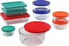Meal Prep Simply Store Glass Rectangular and round Food Container Set (18-Piece,
