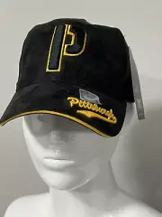 Vintage Mens City Hunter Pittsburgh Black Microsuede Cap Hat One Size Fits Most