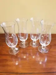 Princess house Crystal Moderna Hurricane Glasses set of 4 #3614