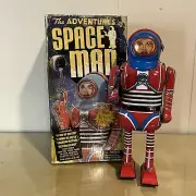 The Adventures Of Space Man Wind Up Action Tin Toy Collectors Toy
