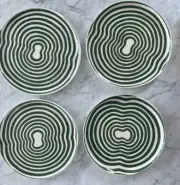 New. Nicolas Newcomb Dinner Plate - Contour Design. Set Of 4. 10” Green