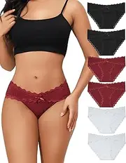 [Levao] Cotton Underwear Womens Cheeky Stretch Bikini Panties Hipster 6 PackS-XXL