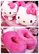 ♥小公主日本精品♥Hello Kitty凱蒂貓粉紅造型溫暖立體大頭溫暖包覆式室內拖鞋78905900 加購價299