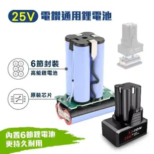 【嘟嘟太郎-台灣出貨】電鑽配件 充電鋰電池(25V) 電池充電器 12V 21V 25V 高能續行 高能鋰電池