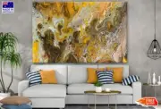 Yellow & Gold Abstract Design Wall Canvas Home Decor Australian Made Quality