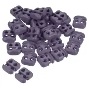 Cord Locks, 100 Pack Oval Spring Toggle Stopper, Gray