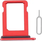 SIM Card Tray Holder Slot Replacement for iPhone 12 Mini with Waterproof Rubber Ring and Eject Pin (Red)