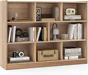 Giantex 8 Cube Bookcase, 3-Tier Open Wooden Bookshelf, Freestanding Display Cabinet with Anti-toppling Kits, Modern Book Toy Storage Organizer for Living Room, Bedroom, Kid's Room, Study