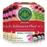 Pack of 6 USDA Organic Echinacea Herbal Tea Bags Immune Support Citrus Minty