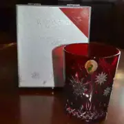 WATERFORD CRYSTAL SNOWFLAKE WISHES RED JOY DOF WHISKEY CHRISTMAS GLASS TUMBLER