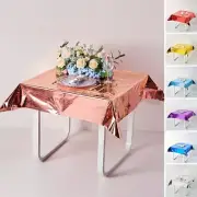 50x50-Inch Metallic Square Disposable Plastic Tablecloth Wedding Decorations