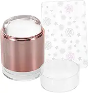 MOTHNUR Set Nail Art Stamping Kit Jelly Nail Stamper Set with Scraper Clear Silicone Stamping Plates Elegant Butterfly Patterns Rose Finish