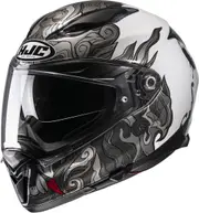 HJC F70 Spector Helmet, grey-white, Size XL for Men Grey White