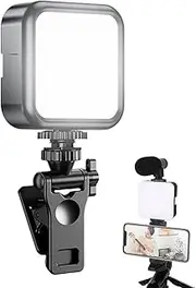 Led Camera Clip Light, Selfie Light, Portable Fill Beam, Adjustable Brightness, Compact Design, Video Conference Torch for Phones, Tablets, 4.92x1.38x2.87 Inches, Black
