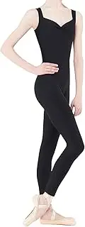 [Wearmoi] Wear More Anjou ACA002BLA10 Ballet Unitard with Medium Strap, Gathered Front, U-Shaped Bag, Ages 10 to 12, Black, Genuine Product