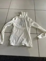 Boohoo Petite Rib Long Sleeve Turtle Neck Top White 8 Freepost K107