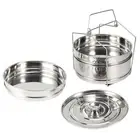 Stackable Steamer Insert Pans 3 Tier Stainless Steel Steamer Cooker Pot Set