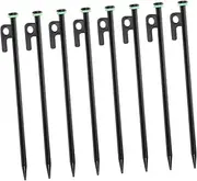 DINHEAROM 1Set Heavy Duty Outdoor Tent Stakes with Glow Ring Unbreakable Steel Pegs for Camping Hiking Beach Adventures Enhanced Night Visibility Durable Ground Anchors for