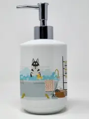 Black Siberian Husky Ceramic Soap Dispenser Hand Soap Dispenser Pump Bottles