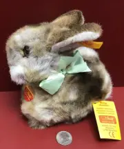 Steiff 077449 Wuschel Hase (Furball Rabbit) Plush Brown Hare