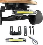 [IWONDER] V2.0 Skateboard Light Waterproof Brightness USB Rechargeable Safety Longboard Headlights and Tail Lights - Led Lights for Electric Skateboard Longboard