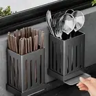 US Chopstick Tube Basket Rack Kitchen Wall-Mounted Tableware Spoon Storage Rack