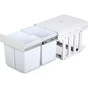 Cefito Pull Out Bin Kitchen Double Basket 2X15L White