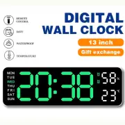 LED Digital Wall Clock Large Display Alarm Clock for Living Room LED Wall Clock