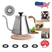 Premium Gooseneck Kettle 37oz with Built-in Thermometer for Perfect Brewing