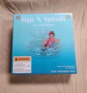 Sun N Splash Small Inflatable Blue 35” Diameter Outdoor Pool- Mermaid Tail