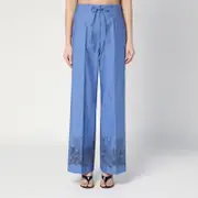 [P.A.R.O.S.H.] Embroidered Cotton Pants M Blue