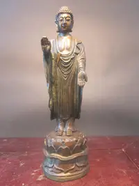在飛比找Yahoo!奇摩拍賣優惠-[蕃薯糖]早期*精緻老銅雕~佛像 佛教佛像 釋迦牟尼佛(16