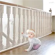 Gulissa Banister Guard-15ft×3ft (180x36inch)-Child Safety Netting Improve Safety of Children. Deck Netting is Durable. Mesh Netting is a Necessity for Children's Safety. Baby Proofing Stair - White