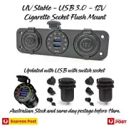 Dual USB 5V Power Charger Outlet 3 port 12V 24V Cigarette Lighter Socket.