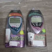 New Tiger Solitaire 59200 & Poker 59976 Casino Electronic Handheld Game 2003 N